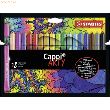 6 x Stabilo Filzstift mit Kappenring Cappi Arty Etui VE=18 Farben 6 x Stabilo Filzstift mit Kappenring Cappi Arty Etui VE=18 Farben von Stabilo