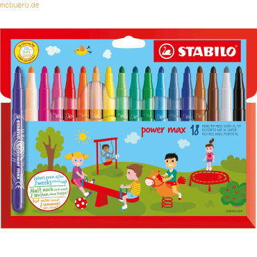 6 x Stabilo Filzstift power max Kartonetui VE=18 Stück 6 x Stabilo Filzstift power max Kartonetui VE=18 Stück von Stabilo