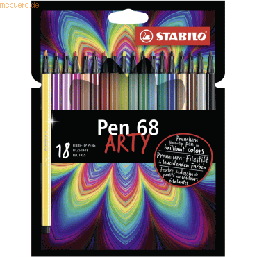 6 x Stabilo Premium-Filzstift Pen 68 Kartonetui Arty VE=18 Farben 6 x Stabilo Premium-Filzstift Pen 68 Kartonetui Arty VE=18 Farben von Stabilo