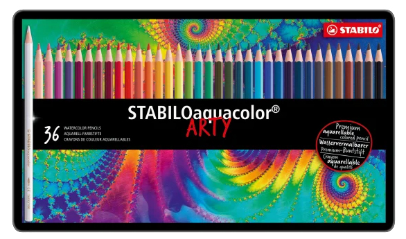 STABILO Aquarell-Buntstift aquacolor , ARTY, , 12er Metalletui von Stabilo