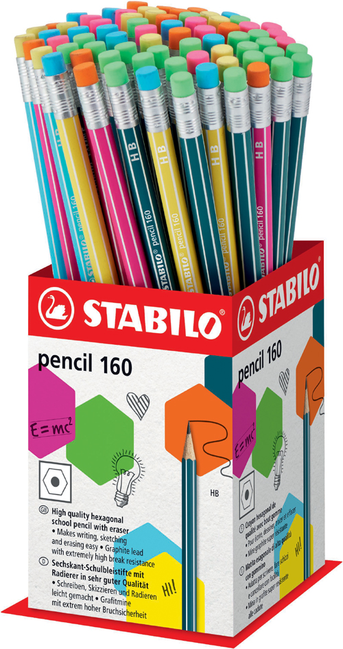 STABILO Bleistift Pencil 160 mit Radierer, 72er Display von Stabilo