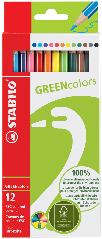STABILO Buntstifte GREENcolors, 24er Karton-Etui von Stabilo