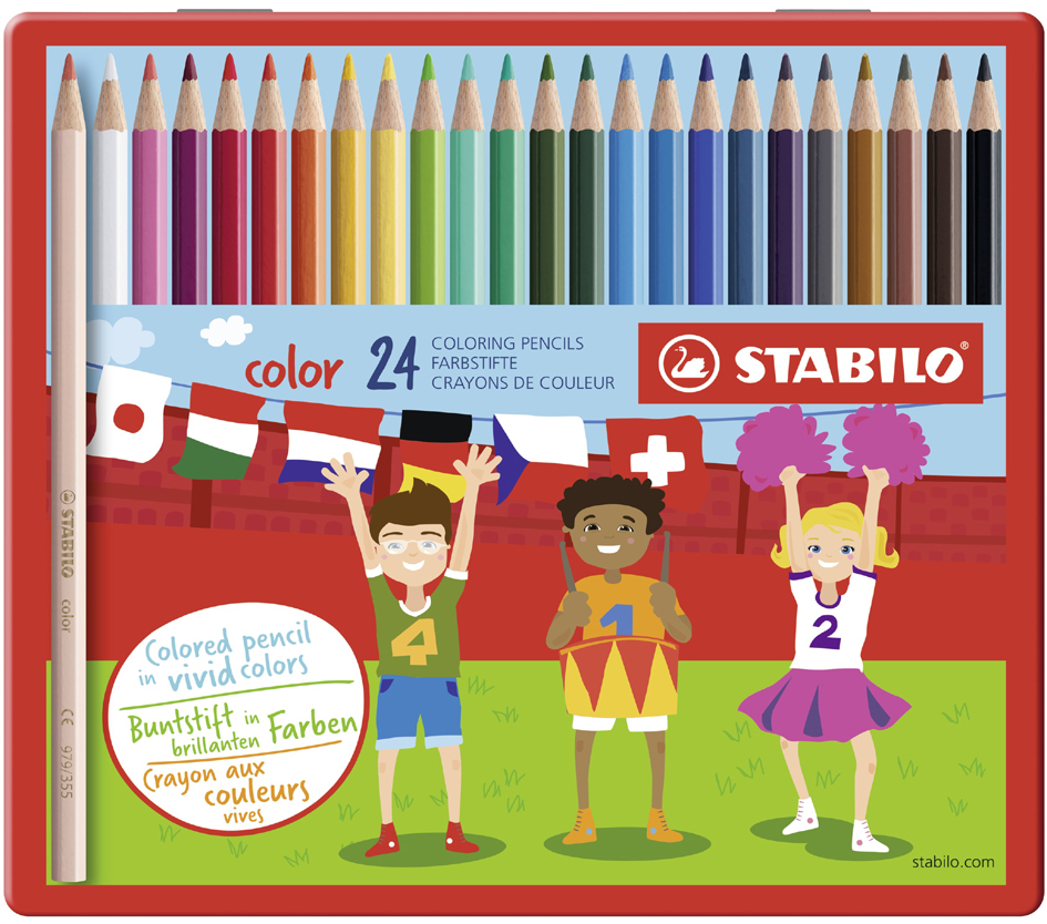 STABILO Buntstifte color, sechseckig, 24er Metall-Etui von Stabilo