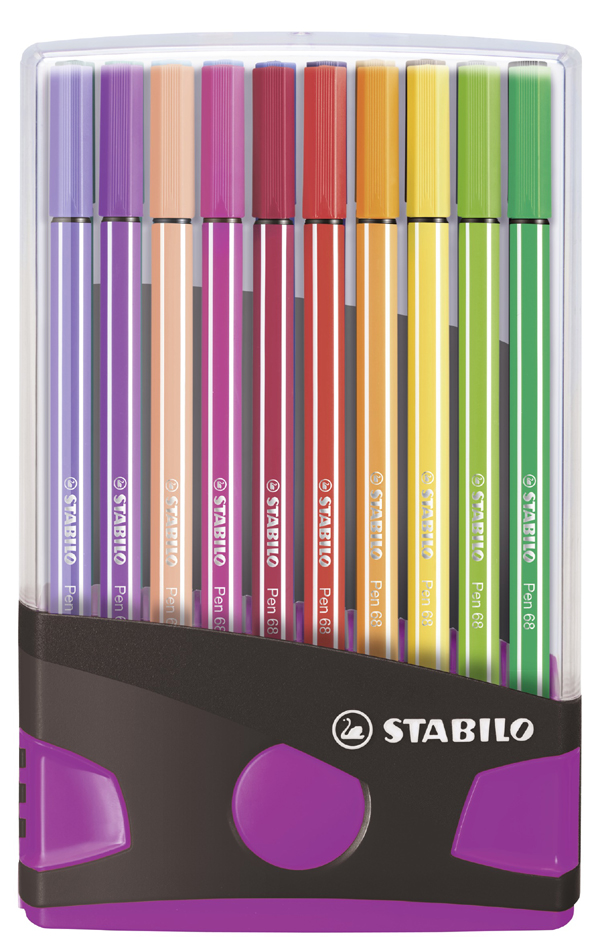 STABILO Fasermaler Pen 68, 20er ColorParade, grau/pink von Stabilo