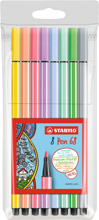 STABILO Fasermaler Pen 68 PASTEL, 8er Kartonetui STABILO Fasermaler Pen 68 PASTEL, 8er Kartonetui von Stabilo
