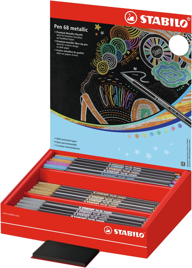 STABILO Fasermaler Pen 68 metallic, 60er Display von Stabilo