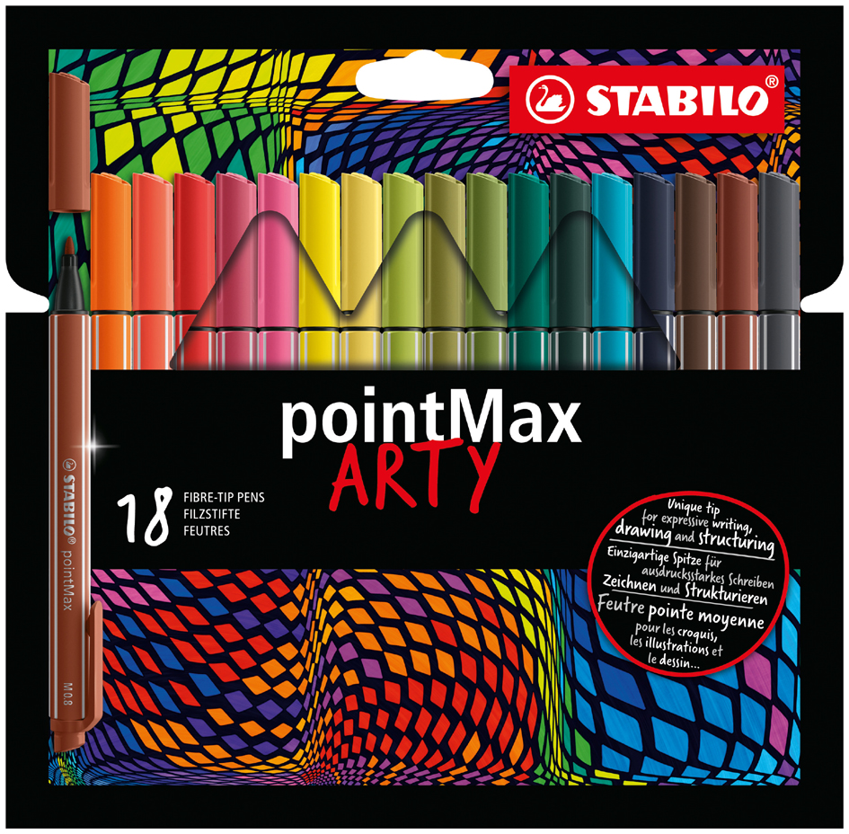 STABILO Fasermaler pointMax ARTY, 18er Karton-Etui von Stabilo