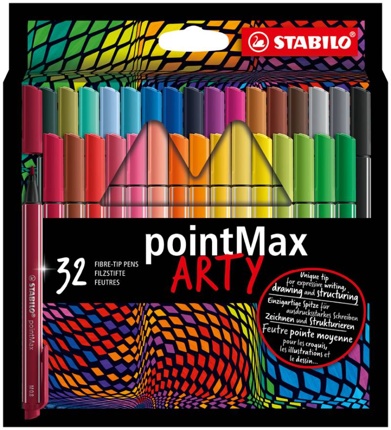 STABILO Fasermaler pointMax ARTY, 32er Karton-Etui von Stabilo