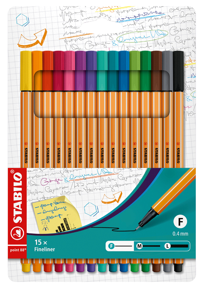 STABILO Fineliner point 88, 15er Kartonetui von Stabilo