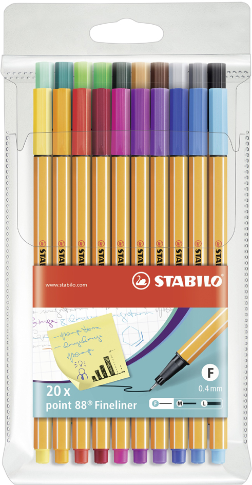 STABILO Fineliner point 88, 20er Kunststoff-Etui von Stabilo