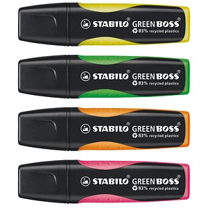 STABILO GREEN BOSS Textmarker farbsortiert, 4 St. von Stabilo
