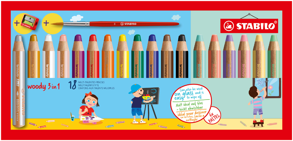 STABILO Multitalentstift woody 3 in 1, 18er Kartonetui STABILO Multitalentstift woody 3 in 1, 18er Kartonetui von Stabilo