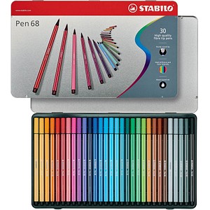 STABILO Pen 68 Filzstifte farbsortiert, 30 St. von Stabilo
