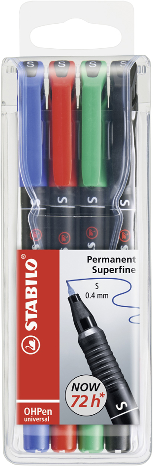 STABILO Permanent-Marker OHPen universal, permanent 4er Etui von Stabilo