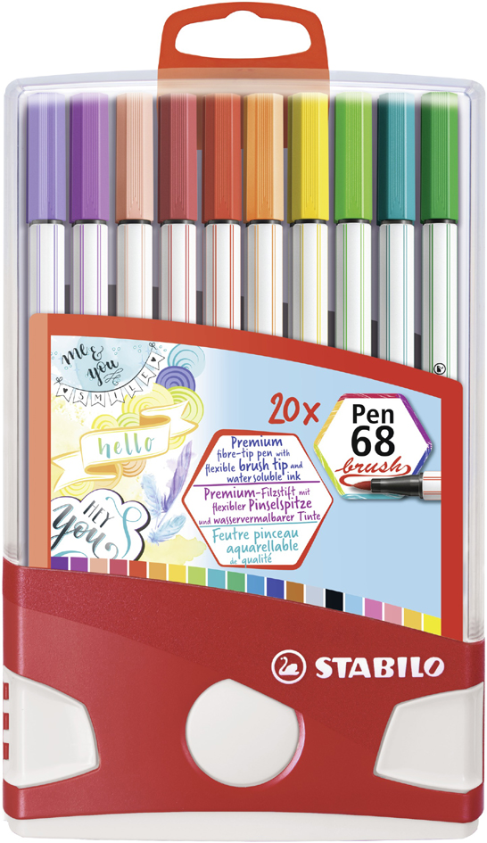 STABILO Pinselstift Pen 68 brush, 20er ColorParade von Stabilo