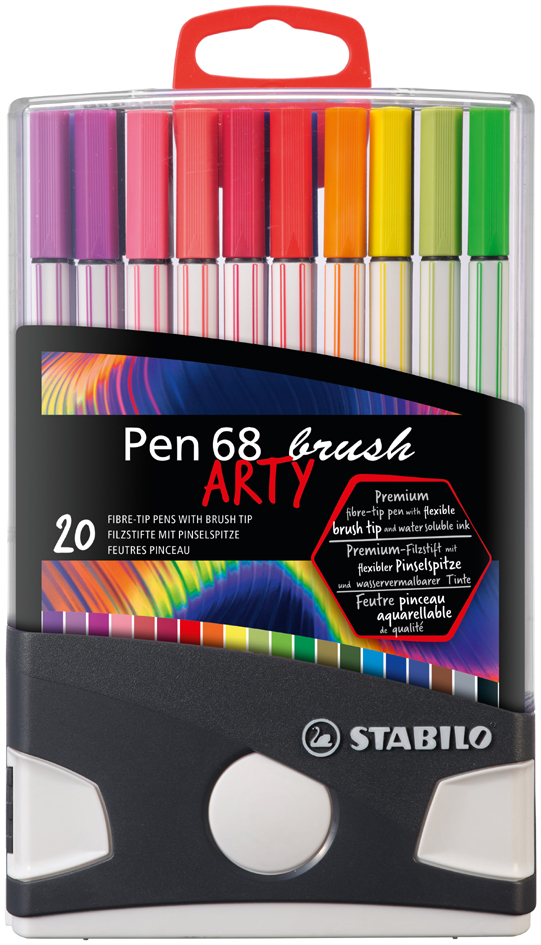 STABILO Pinselstift Pen 68 brush ARTY, 20er ColorParade von Stabilo
