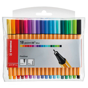 STABILO Point 88 Mini Fineliner farbsortiert 0,4 mm, 18 St. STABILO Point 88 Mini Fineliner farbsortiert 0,4 mm, 18 St. von Stabilo