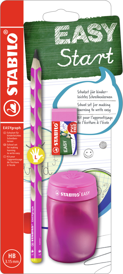 STABILO Schulset EASYgraph, für Linkshänder, pink von Stabilo