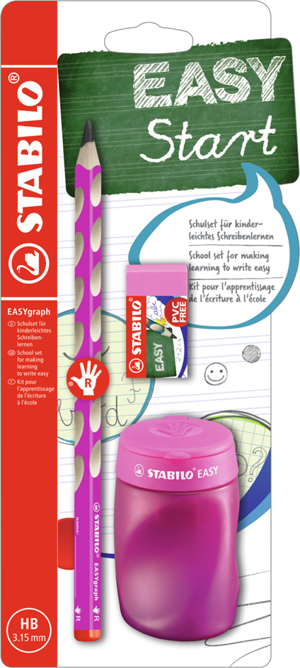 STABILO Schulset EASYgraph, für Rechtshänder, pink von Stabilo