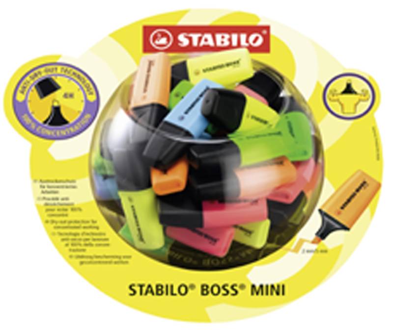 STABILO Textmarker BOSS MINI, 50er Bobonglas von Stabilo