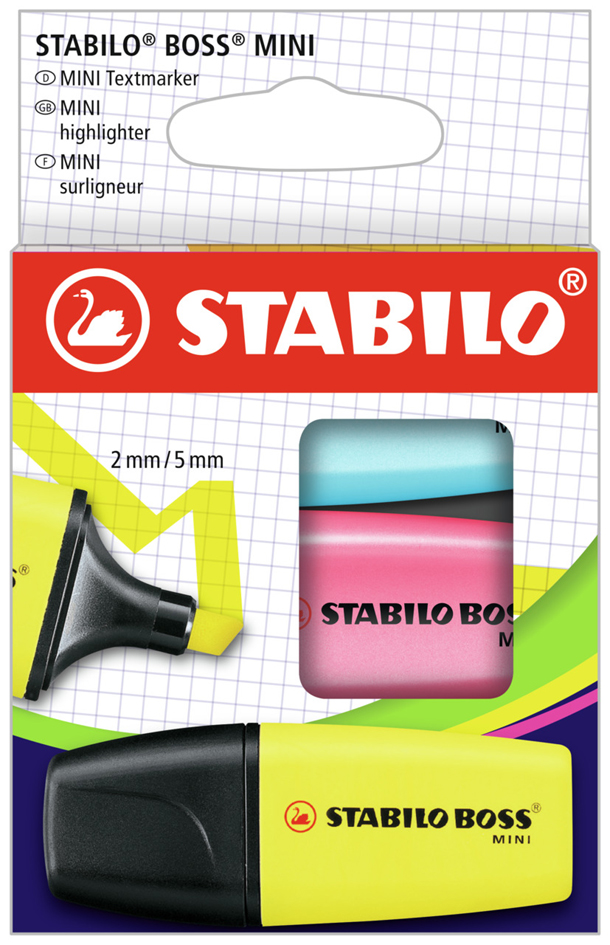 STABILO Textmarker BOSS MINI, 5er Karton-Etui von Stabilo