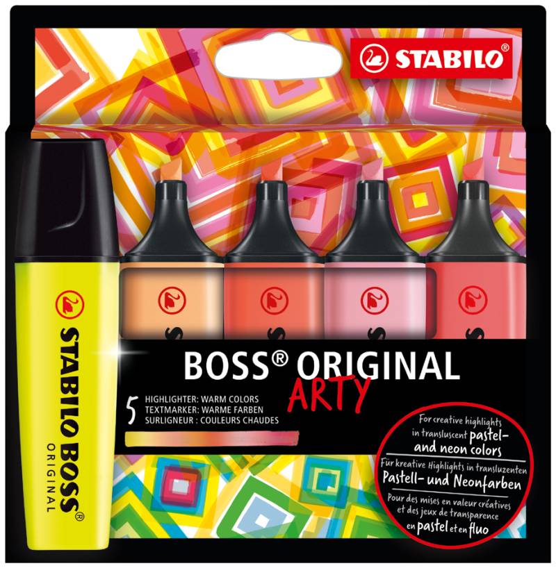 STABILO Textmarker BOSS ORIGINAL, 10er Karton-Etui ARTY von Stabilo