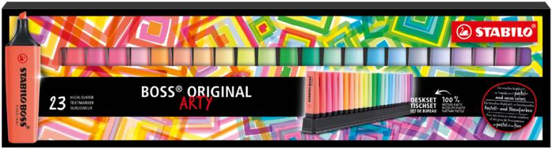 STABILO Textmarker BOSS ORIGINAL, 23er Tischset ARTY von Stabilo