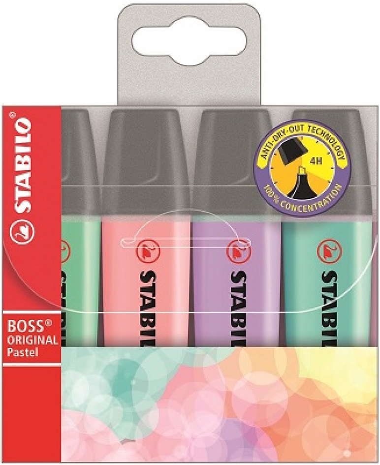 STABILO Textmarker BOSS ORIGINAL Pastel, 4er Kunststoffetui STABILO Textmarker BOSS ORIGINAL Pastel, 4er Kunststoffetui von Stabilo