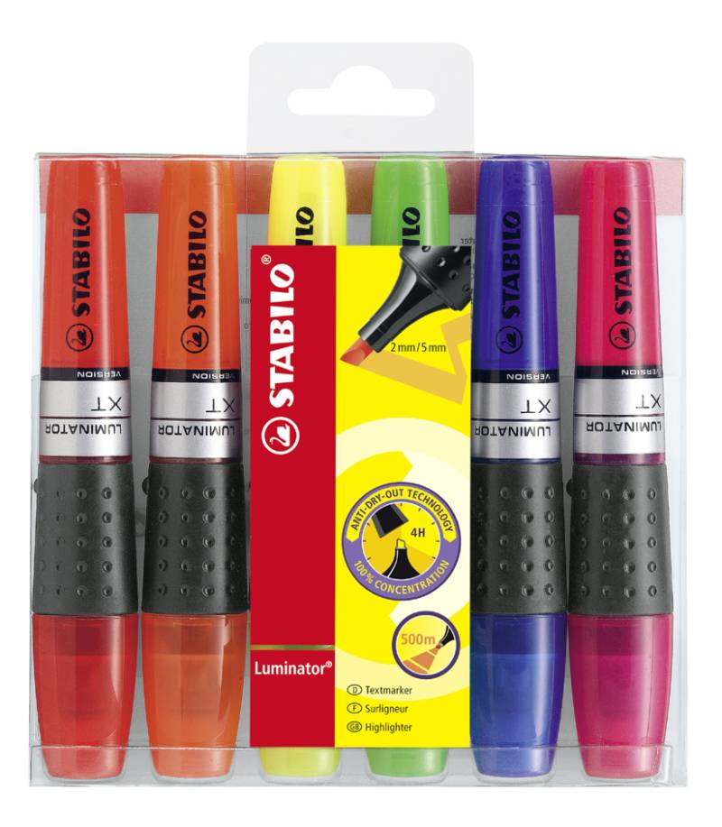 STABILO Textmarker LUMINATOR, 6er PET-Etui von Stabilo