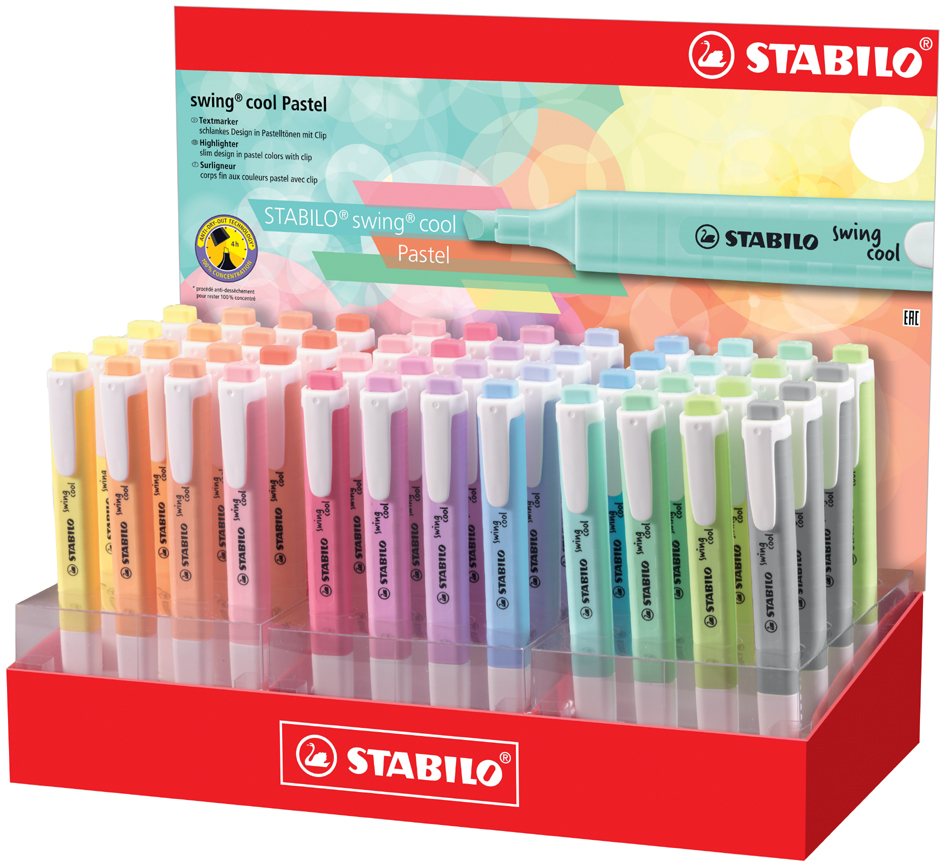 STABILO Textmarker swing cool Pastel, 48er Karton-Display von Stabilo