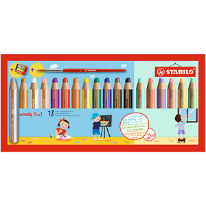 STABILO woody 3 in 1 + PASTEL Malset farbsortiert, 6 St. von Stabilo