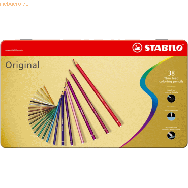 Stabilo Dünnkern-Buntstift Original Metalletui mit 38 Stiften von Stabilo