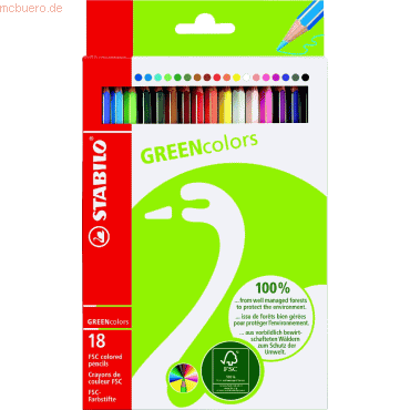 Stabilo Farbstifte GREENcolors Etui mit 18 Stiften von Stabilo