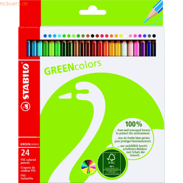 Stabilo Farbstifte GREENcolors Etui mit 24 Stiften von Stabilo