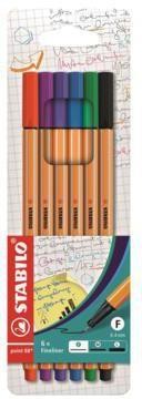 Stabilo Fineliner point 88 88/6 0,4mm farbig sortiert 6 St./Pack. 304024100 Stabilo Fineliner point 88 88/6 0,4mm farbig sortiert 6 St./Pack. 304024100 von Stabilo