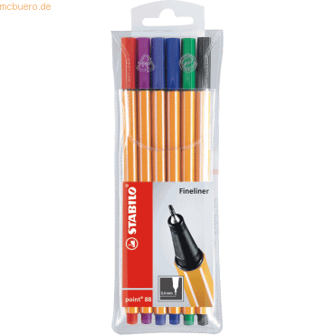 Stabilo Fineliner point 88 Etui mit 6 Stiften von Stabilo