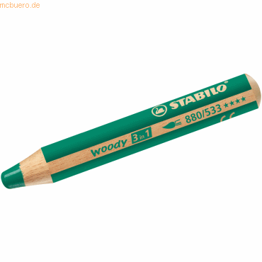 Stabilo Holzfarbstift woody 3 in 1 dunkelgrün von Stabilo