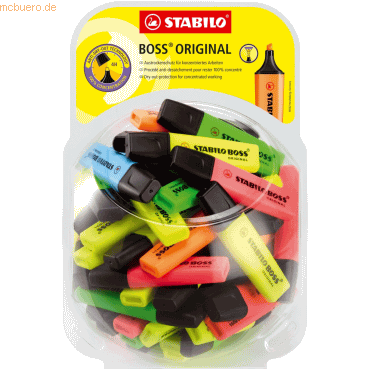 Stabilo Textmarker Boss Original Bonbonglas VE=60 Stück von Stabilo