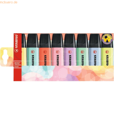 5 x Stabilo Textmarker Boss Original Pastel Etui VE=8 Farben 5 x Stabilo Textmarker Boss Original Pastel Etui VE=8 Farben von Stabilo