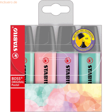 Stabilo Textmarker Boss Original Pastel Etui mit 4 Stiften Stabilo Textmarker Boss Original Pastel Etui mit 4 Stiften von Stabilo