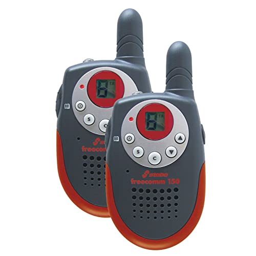 Stabo Elektronik 20131 - Funkhandy-Set Freecomm 150, 2 Funkgeräte mit blauem LED-Licht für Kinder von Stabo