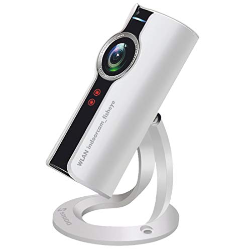 Stabo Elektronik WLAN indoorcam_fisheye 180° HD-Überwachungskamera Intercom Nachtsicht 128GB App-Steuerung von Stabo