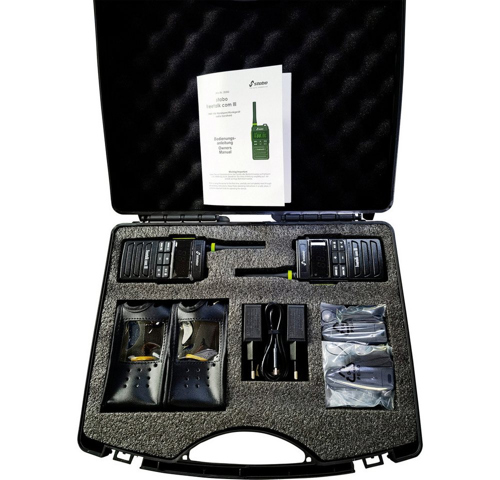 Stabo Walkie Talkie Stabo freetalk com III Funkkoffer 20263 PMR-Handfunkgerät 2er Set von Stabo