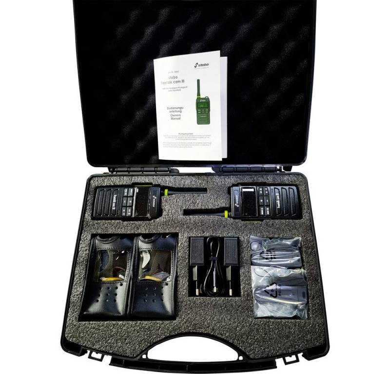Stabo Walkie Talkie Stabo freetalk com III Funkkoffer 20263 PMR-Handfunkgerät 2er Set von Stabo