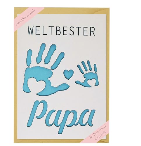 Stachelschwein Grusskarten Laser Cut Grußkarte für Papa Geburtstag oder Vatertag (Hände) von Stachelschwein Grusskarten