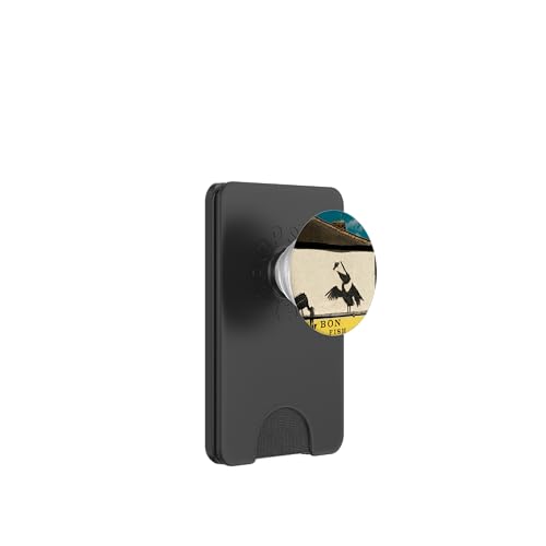 Lustige Pelikan-Grafik mit "Bon Fish" – humorvolles Design PopSockets PopWallet für MagSafe von Stadium Status Records