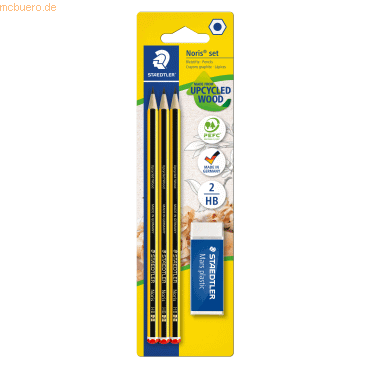 10 x Staedtler Bleistift Noris HB 3 Stück + Radierer auf Blisterkarte 10 x Staedtler Bleistift Noris HB 3 Stück + Radierer auf Blisterkarte von Staedtler