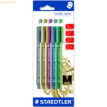10 x Staedtler Lackmarker Metallic Marker ca. 1-2 mm 5 Stück farbig so 10 x Staedtler Lackmarker Metallic Marker ca. 1-2 mm 5 Stück farbig so von Staedtler