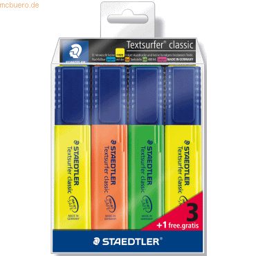 10 x Staedtler Textmarker Textsurfer classic farbig sortiert VE=4 Stüc von Staedtler