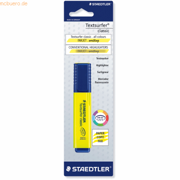 10 x Staedtler Textmarker Textsurfer classic gelb von Staedtler